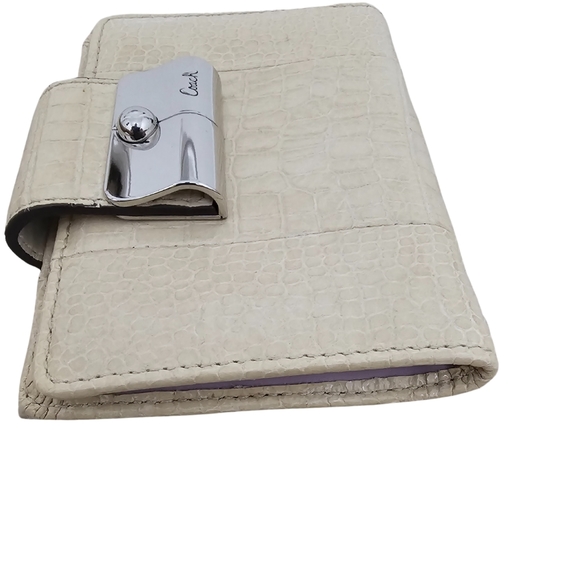 Coach Wallet White Croc Embossed Leather! - Picture 3 of 4